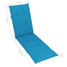 Vidaxl Podložka na lehátko modrá (75+105)x50x4 cm