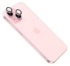 FIXED Ochranná skla čoček fotoaparátů Camera Glass pro Apple iPhone 15/15 Plus, růžová (FIXGC2-1200-PI)