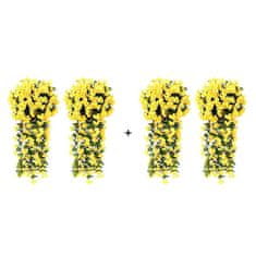 Netscroll 2+2 umelé visiace kvety, umelé visiace kvetiny s prírodným vzhľadom pre vonkajšie alebo vnútorné použitie, na terasu, záhradu, balkón, svadby, oslavy, chodbu, 80cm, žlté, 4 kusy, HangingFlowers