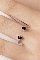 Tous Otvorený strieborný prsteň s onyxmi 1001943413