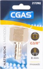Strend Pro Nátrubok CGAS, na plyn, jednocestný, závit G G3/8''-LH, s maticou