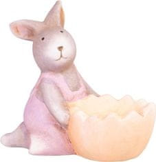 Strend Pro Dekorácia MagicHome, Zajačik ružový, terakota, veľkonočný, 12x7x10,5 cm
