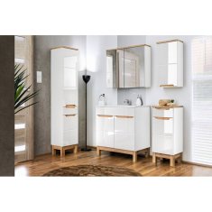 Kúpeľňová skrinka BALI WHITE 810 - biela/biely vysoký lesk