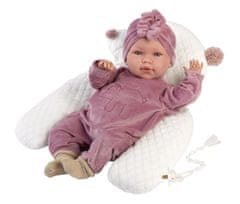 Rappa Llorens 74118 NEW BORN - realistická bábika bábätko so zvukmi a mäkkým látkovým telom - 42 cm