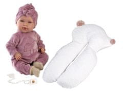 Rappa Llorens 74118 NEW BORN - realistická bábika bábätko so zvukmi a mäkkým látkovým telom - 42 cm