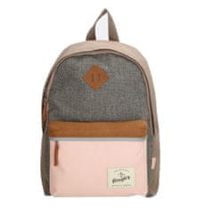 Beagles Sivo-ružový vodeodolný školský ruksak „Smile“