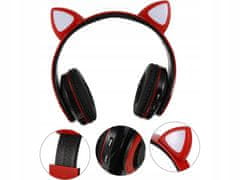 Verk  04116 Bezdrôtové slúchadlá Cat s labkou Bluetooth 5.0 červená