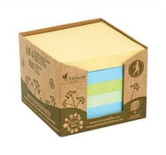 Victoria Samolepiace bločky, 75x75 mm, 6x100 listov, farba: mix, z recyklovaného papiera