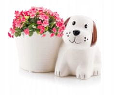 Polnix Krémové keramické puzdro na psie kvety 14x12cm