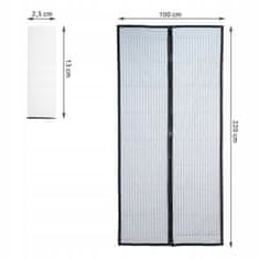ISO 12523 Dvojdielna dverná moskytiéra 100x220cm - čierna