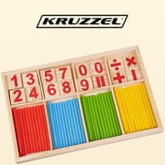 Kruzzel 22447 Drevené paličky na učenie počítanie