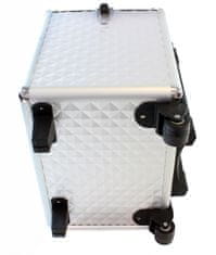APT CA19 Dvojdielny kozmetický kufrík na kolieskach - strieborný