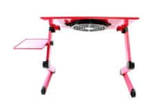 APT SL7B Flexibilný stolík na notebook s chladením - ružový