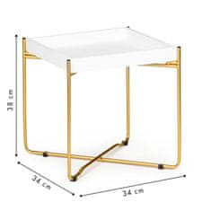 ModernHome Odkladací stolík - bielo-zlatý, FH-CFT200055