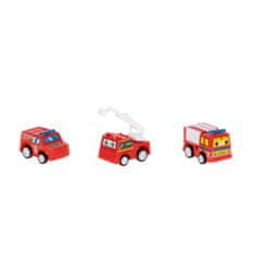 KIK Sada autá hasiči 6ks, červená, KX7290