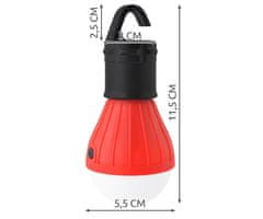 ISO Outdoorová LED žiarovka na kempovanie, červená, 4072