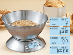 GFT 17119 Digitálna elektronická kuchynská váha s 5kg lcd striebornou kovovou miskou