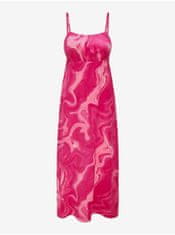 ONLY Tmavo ružové dámske vzorované midi šaty ONLY Jane M