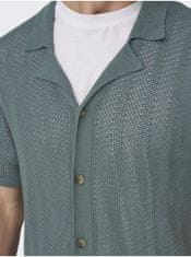 ONLY&SONS Zelená pánska úpletová košeľa ONLY & SONS Diego XL