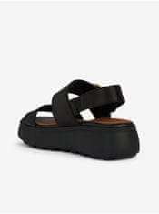 Geox Čierne dámske kožené sandále Geox Spherica 38