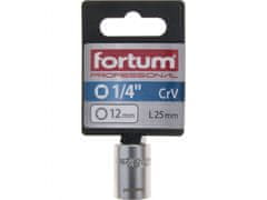 Fortum Hlavica nástrčná 1/4", 12mm, L 25mm