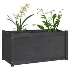 Vidaxl Záhradné kvetináče 2 ks sivé 100x50x50 cm borovicový masív
