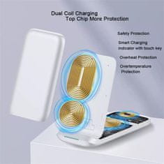 1stCool Qi bezdrôtová skladacia nabíjačka 3v1, iPhone/AirPods/iWatch kompat. biela