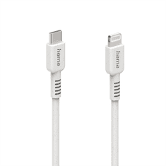 HAMA Eco MFi kábel USB 2.0 pre Apple, USB-C - Lightning, 1 m, biely