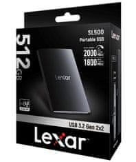 LEXAR externý SSD 512GB SL500 USB3.2 Gen2x2 (čítanie/zápis: 2000/1800MB/s)