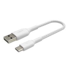 Belkin USB-C kábel, 15cm, biely - odolný