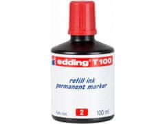 Edding Náhradný permanentný atrament T100 - 100 ml, červený