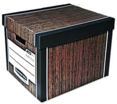 Fellowes Archivačná krabica Woodgrain s vekom - 34,0 x 29,5 x 40,5 cm, 2 ks