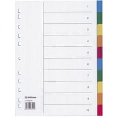 Donau Plastový rozlišovač - A4, biely s farebným okrajom, 10 listov