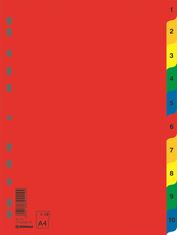 Donau Plastové rozlišovače - A4, farebný, súprava 1-10