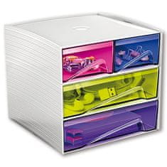 Cep Zásuvkový box My Cube - plastový, 4 zásuvky, farebný