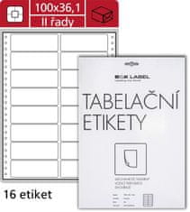 Samolepiace tabelačné etikety SK Label - dvojradové, 100,0 x 36,1mm, 400 ks