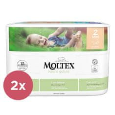 MOLTEX 2x Pure&Nature Plienky jednorazové 2 Mini (3-6 kg) 38 ks