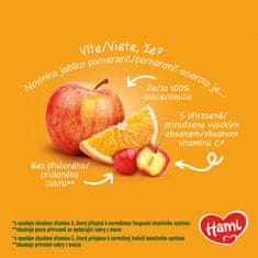 Hami Príkrm ovocný 100% ovocie jablko pomaranč acerola 400g, 8+