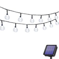 HOME & MARKER® Vonkajšie vodoodolné solárne LED svetlá (dĺžka 5m, 20 kusov svetiel) – biela | SOLSTICE