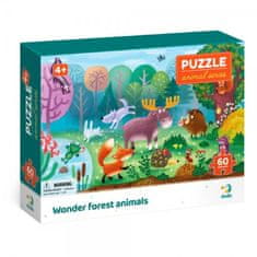 DoDo Puzzle Lesní zvířata/zvířátka 32x23cm 60 dílků v krabičce 24x18x4cm
