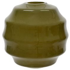 Kaemingk Dekoratívna váza z olivovozeleného skla 20x19 cm