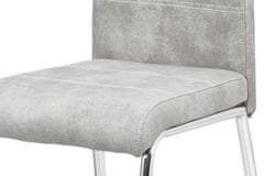 Autronic Moderná jedálenská stolička jídelní židle, látka stříbrná COWBOY / chrom (HC-486 SIL3)