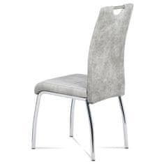 Autronic Moderná jedálenská stolička jídelní židle, látka stříbrná COWBOY / chrom (HC-486 SIL3)