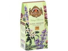 Basilur BASILUR VINTAGE BLOSSOMS - Florálny Bouquet Zelený čaj s listami s kvetinovými tónmi a prídavkom ibišteka 75 g x6