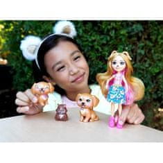Mattel Bábika Enchantimals + šteniatka a veverička