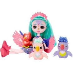 Mattel Bábika Enchantimals Filia Finch s rodinou papagájov