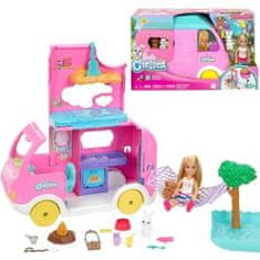 Mattel Barbie Chelsea Karavan s bábikou + zvieratká, doplnky