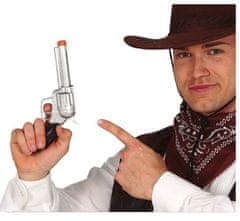 Kovbojská pištoľ - strieborná - kovboj - Western - 24 cm