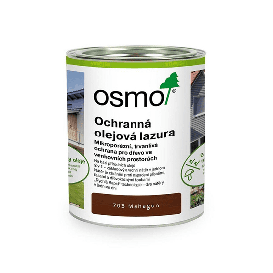 OSMO Ochranná olejová lazúra na drevo - 0,75l mahagón 703 (12100004)