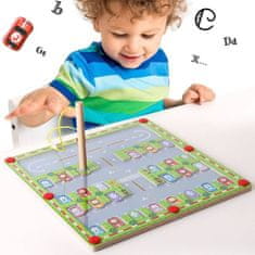 CAB Toys Magnetické bludisko s abecedou - parkovací dom